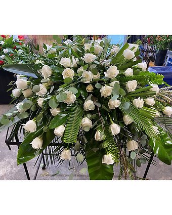 Wonderful White Casket Spray