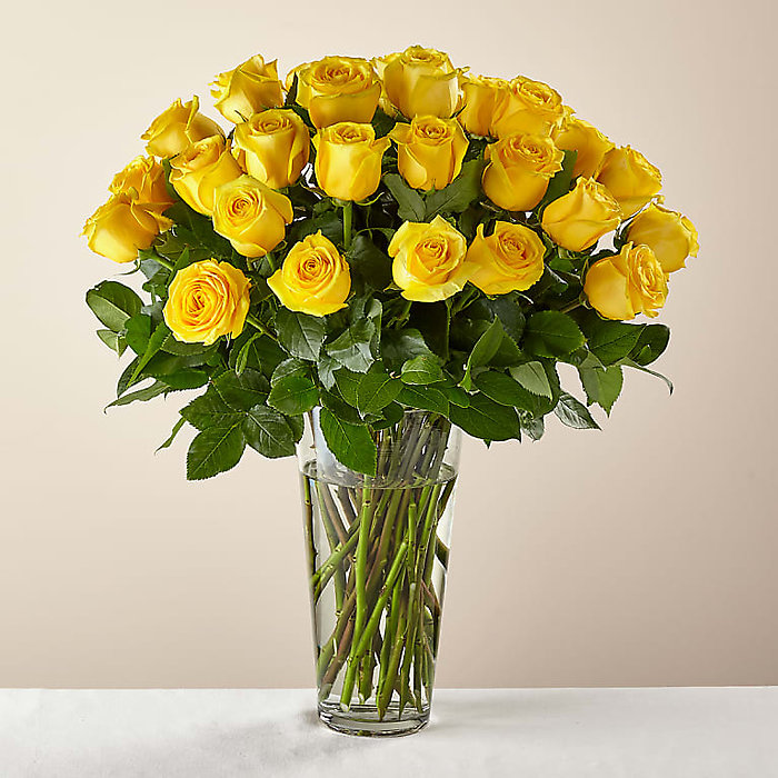 Long Stem Yellow Rose Bouquet