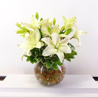 White Lily Bowl
