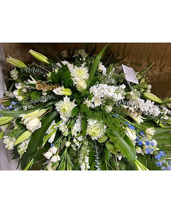 white with touch of blue