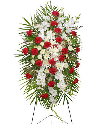 Graceful Red &amp; White Standing Spray