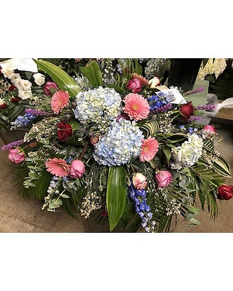 Blue Pink Purple Red Casket Spray