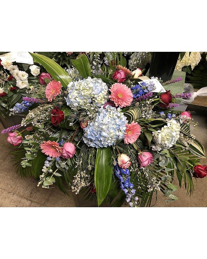 Blue Pink Purple Red Casket Spray